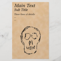 Weird Skull. Black. Sketch. Full Colour Flyer