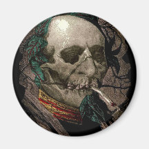 Weird Skull Zombie Stoner Man Smoking Pot Joint Fridge Magnet