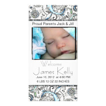 welcome baby photocard personalized photo card