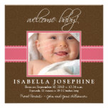 Welcome Baby! Pink Ribbon Birth Announcement