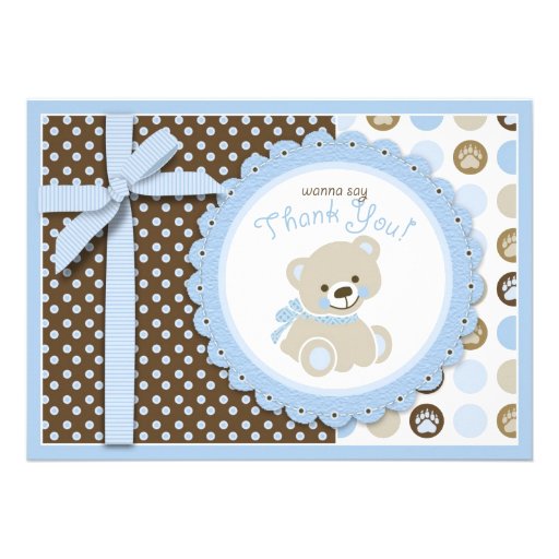 Welcome Bear Boy TY Card 2 Invitations