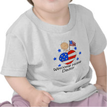 Welcome Home Daddy Stick Figure Baby Tees