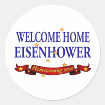 Welcome Home Eisenhower Round Stickers
