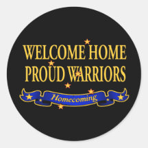 Welcome Home Proud Warriors Round Sticker