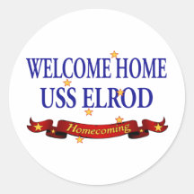 Welcome Home USS Elrod Round Stickers