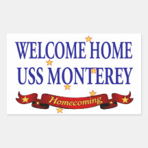 Welcome Home USS Monterey Rectangle Stickers