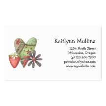 Welcome Spring · Heart, Strawberry & Flower Business Card
