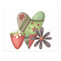 Welcome Spring · Heart, Strawberry & Flower Post Cards