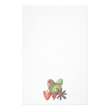 Welcome Spring · Heart, Strawberry & Flower Personalized Stationery