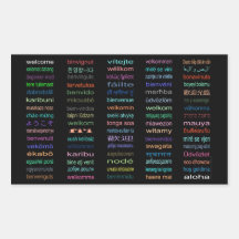 Welcome Stickers : 80 Languages / Black