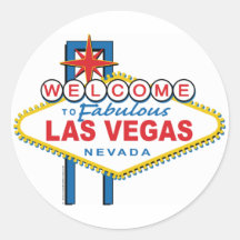 Welcome-to-Las-Vegas Round Stickers