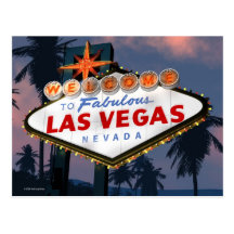Welcome to Las Vegas Sign Retro Neon Sign Postcard