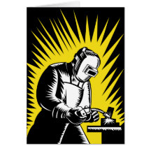 welder worker welding cards