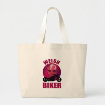 Welsh Biker Skull Chop Tote Bag