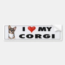 Welsh Corgi 2 Love Sticker Bumper Stickers