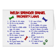 WELSH SPRINGER SPANIEL Property Laws 2 Greeting Cards