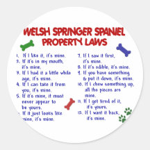 WELSH SPRINGER SPANIEL Property Laws 2 Stickers