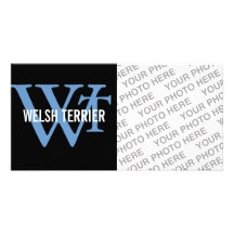 Welsh Terrier Breed Monogram Customized Photo Card