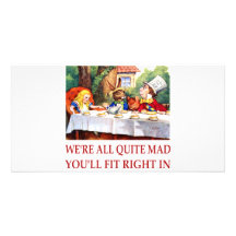 WE'RE ALL QUITE MAD, YOU'LL FIT RIGHT IN PERSONALISED PHOTO CARD