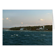 West Chop Light Winter Beach Greeting Card