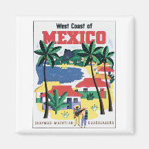West Coast of Mexico Guaymas, Mazatlan, Guadalajar Refrigerator Magnet