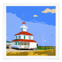 West End Lighthouse Watercolor Custom Invites