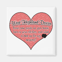 West Highland Doxie Paw Prints Dog Humour Fridge Magnet