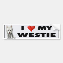 West Highland Terrier Love Sticker Bumper Stickers
