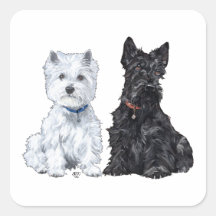 West Highland White & Scottish Terriers Stickers