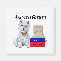 West Highland White Terrier Back to School Fridge Magnet