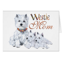 West Highland White Terrier Mum & Pups Card