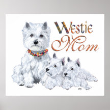 West Highland White Terrier Mum & Pups Poster
