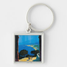 West Italian Riviera Travel Poster Key Chains