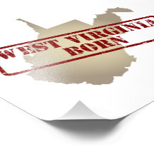 West Virginia Born - Stamp on Map Photo Art