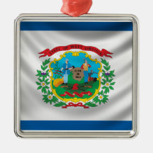West Virginia Flag Christmas Tree Ornaments