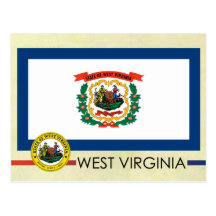 West Virginia State Flag and Seal Post Card