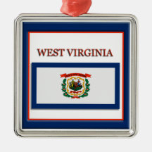 West Virginia State Flag Christmas Ornament