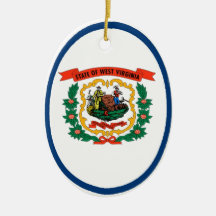West Virginia State Flag Christmas Ornaments