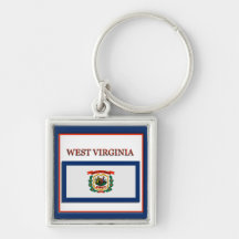 West Virginia State Flag Design Premium Keychain