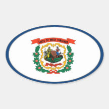 West Virginia State Flag Oval Sticker