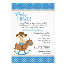 Western Baby on Rocking Horse Baby Shower Invitation
