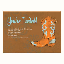 Western Cowboy Boot Invitation invitations