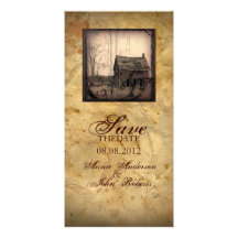 western farmhouse country Wedding savethedate Personalised Photo Card