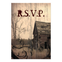 western farmhouse customisable country RSVP Personalized Invitation