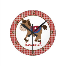 Western Horse Wall Clock - Add a Name
