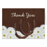 Western Horseshoes and Daisies Thank You Card
