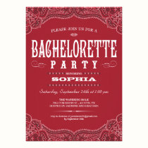 Western Paisley Bachelorette Party Invitation invitations