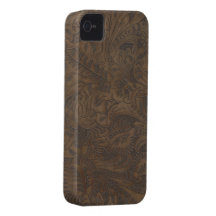 Western-style Tooled Leather-look iPhone 4 Case