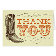 Western Thank You Cards (blank inside)