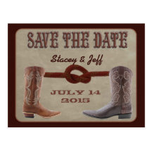 Western theme "save the date" postcard
